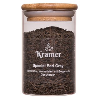 Special Earl Grey Schwarztee in einer Holzschale