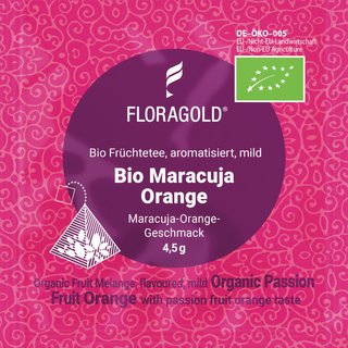 Früchtetee BIO Maracuja Orange® Pyramiden Teebeutel von Floragold