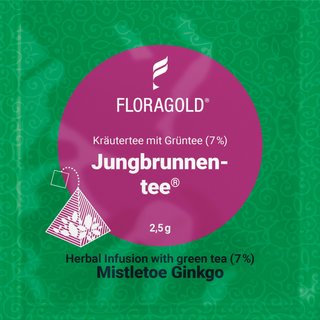Krutertee Jungbrunnentee 100er Karton Pyramiden Teebeutel von Floragold