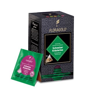 Krutertee Schweizer 15er Box Pyramiden Teebeutel von Floragold